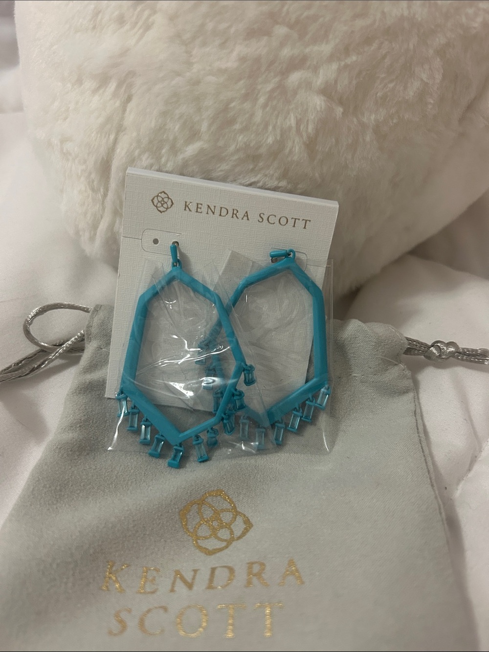 Kendra Scott Thomas Bright Turquoise Statement Fringe Earrings